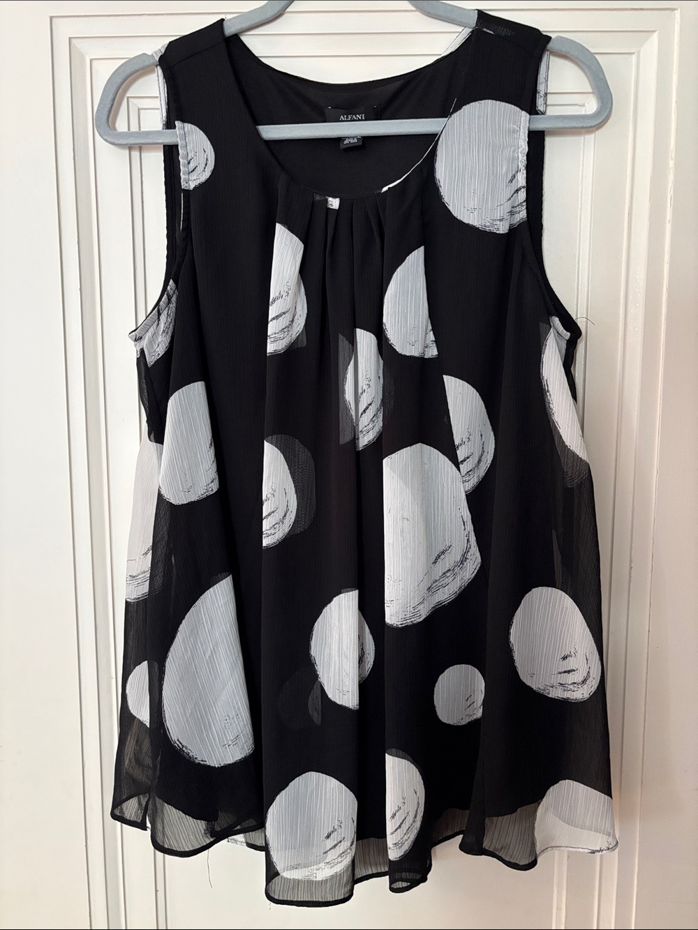 Alfani Black Sleeveless Polka Dot Camisole